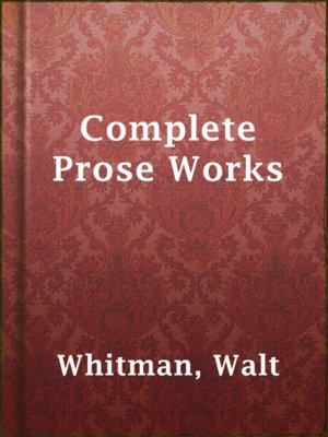 cover image of Complete Prose Works